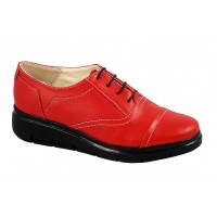 Pantofi dama din piele naturala, cu platforme, Rosu RUT2R